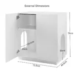 Loft Cat Litter Cabinet, White - Image 6