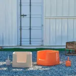 Michu High Sided Cat Litter Tray, Beige - Image 4