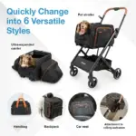 Ibiyaya JetPaw 3-in-1 Pet Stroller with Removable Airline Carrier - Image 3