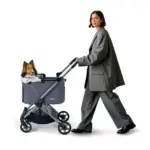 Ibiyaya Maxi Deep Carriage Pet Stroller, Twin Grey - Image 2
