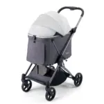 Ibiyaya Maxi Deep Carriage Pet Stroller, Twin Grey - Image 3