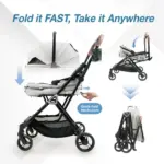 Ibiyaya Tinker Small Detachable Pet Stroller, Silver Grey - Image 6