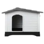 Outdoor Dual-Entry Dog House, Grey - Image 3