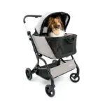 Ibiyaya InstaCollapse Detachable Dog Stroller, Taupe - Image 9
