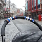 Ibiyaya Pet Stroller Handle Cover, Blue Stripes - Image 3
