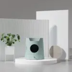 Mayitwill Cat Castle Semi Closed Litter Box, Morandi Green - Image 9